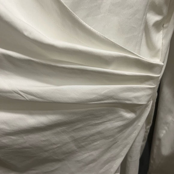 NWT White Poplin Wrap Shirt From WHITEHOUSEBLACKMARKET - Picture 9 of 16